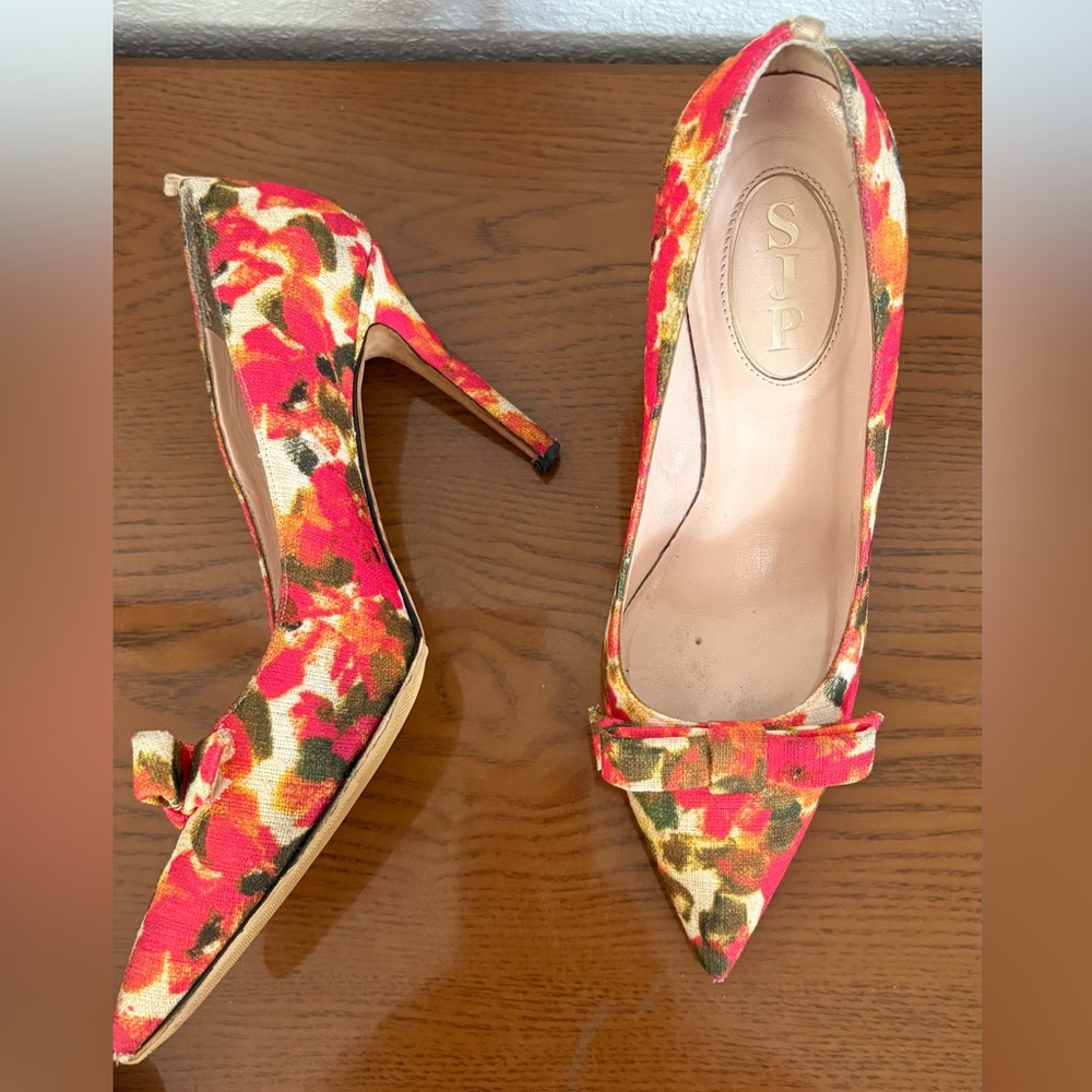 SJP by Sarah Jessica Parker Floral Heels - Pink and Green